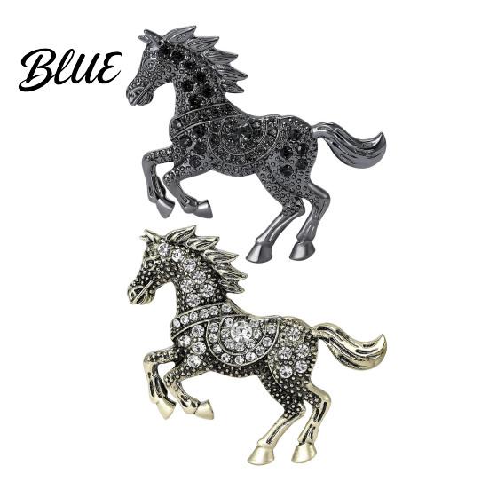 Horse Lover Gift Idea Brooch Retro Style Sparkling Rhinestones Alloy