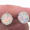 2026 Popular Women's Round Mini Opal Stud Earrings Single Earrings Fashionable and Trendy Exquisite Inlaid Zircon Jewelry Earrings