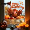 Seasonal Party Supplies Autumn Thanksgiving Turkey Window Static Sticker, Decorative Removable PVC Decals, Harvest Festival Art Theme Wall Clings