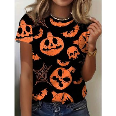 T-shirt da donna design 2025 girocollo street ampia e semplice top Harajuku moda motivo stampato manica corta