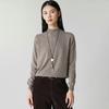 100% Cashmere High Neck Knitwear: Solid Color Loose Pullover