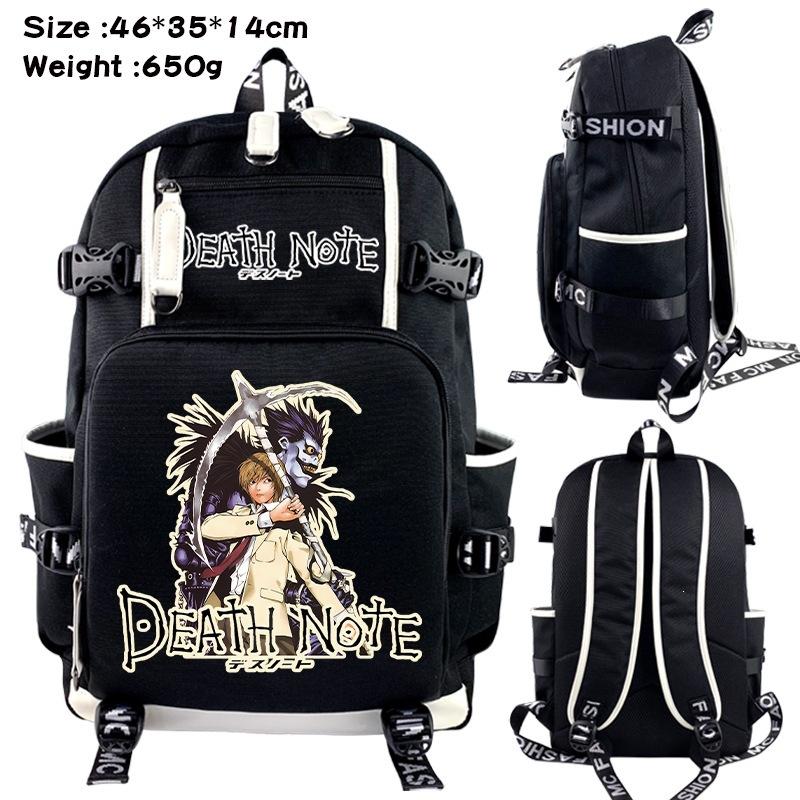 Death Note Day Man Full Color Printed Backpack Double White Edge Decorated Student Bag Computer Bag Travel Bag
