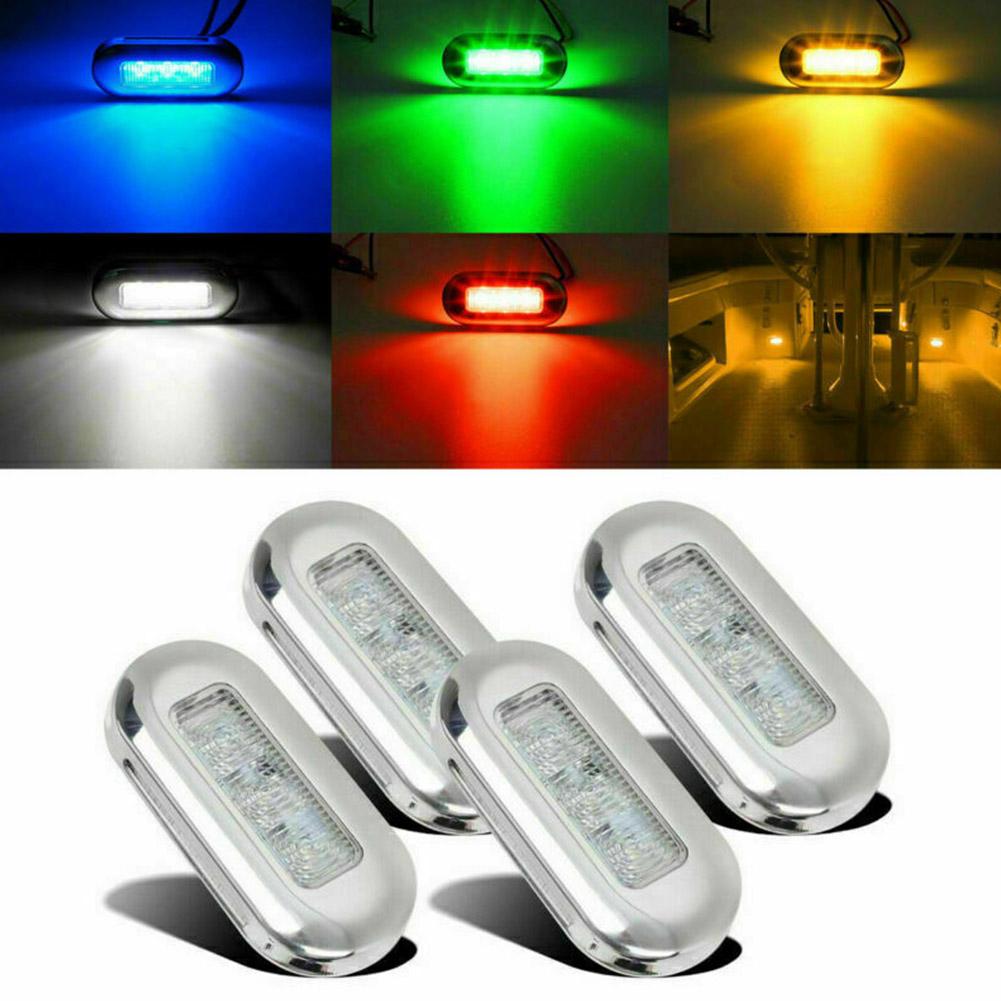 Marker Light Yacht Marine Boat 12V DC 3 LED 4PCS 4x