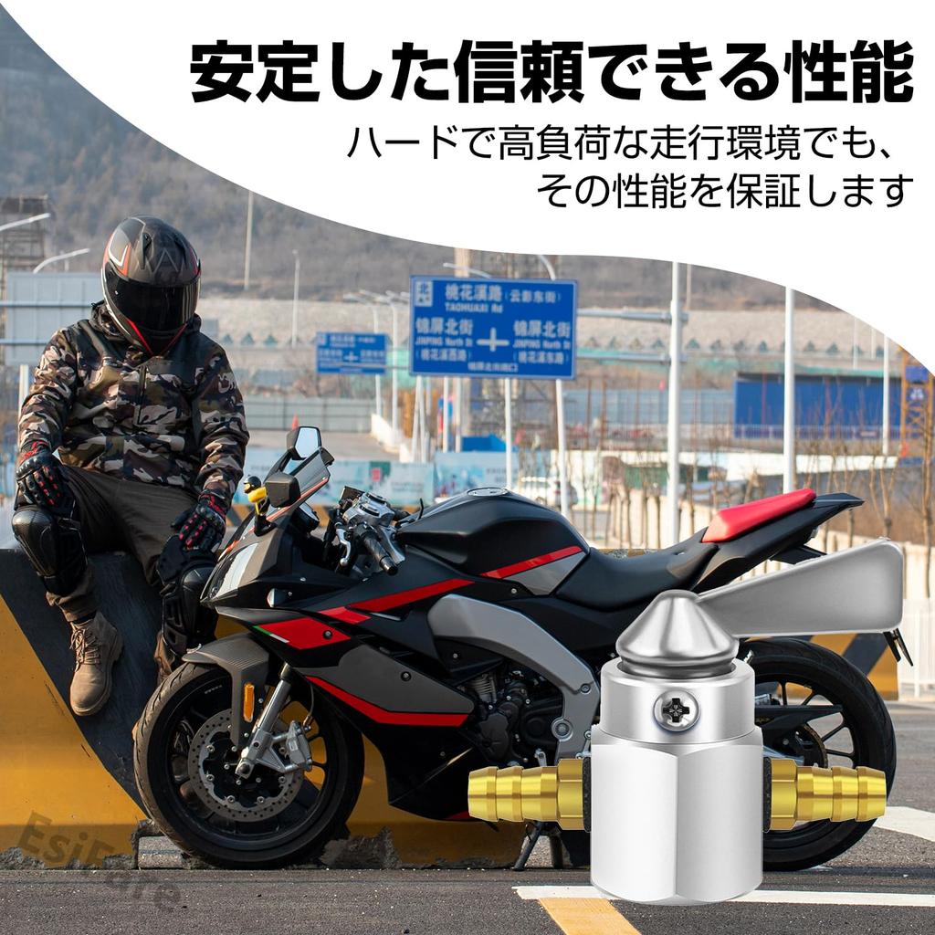 EsiFare Gasoline Tap for Motorcycle, Fuel Cock, Motorbike, Fuel Cock, Gasoline Tap for Motorcycle,