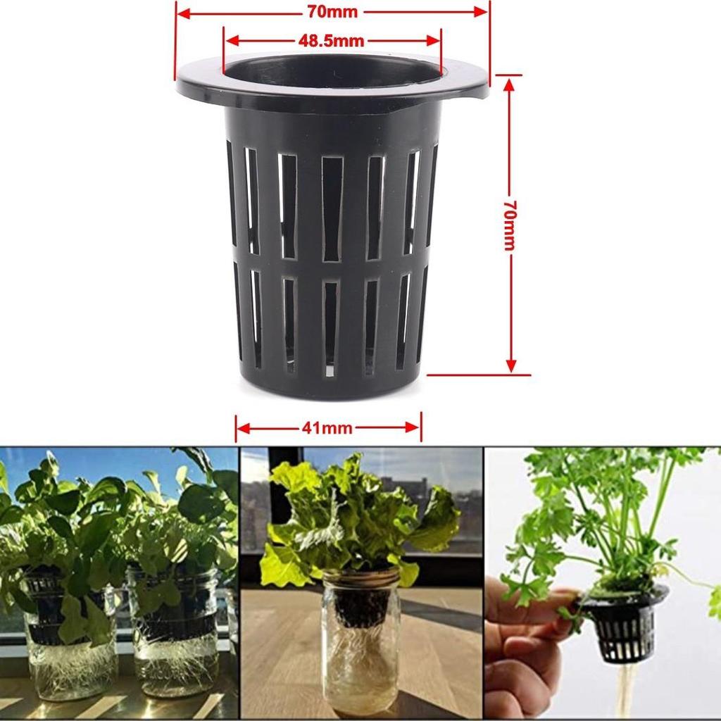 25 Pcs Hydroponics Plant Grow Net Cup Mesh Mesh Pot Basket Planting Cup Plastic