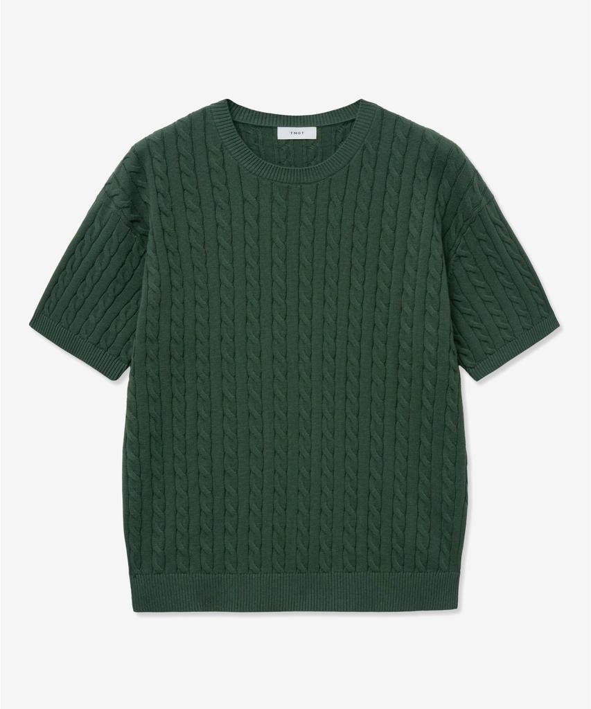 Tienjiti Essential Cable Knit Top (Green) Tnsw5E204E2