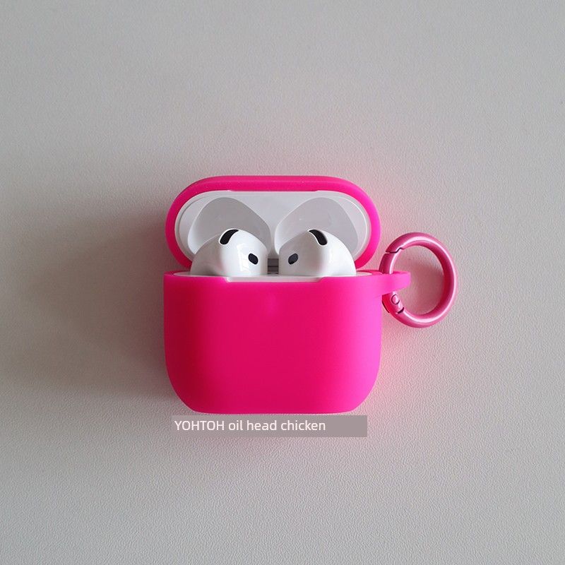 

Защитный чехол для Airpodspro2 Чехол для наушников Apple 2024 Новинка Airpods3 Силиконовый цельный Ударопрочный Второе поколение Мягкий кейс Pro Сумка Apple AirPodsPro Rose Red + circle hanging buckle