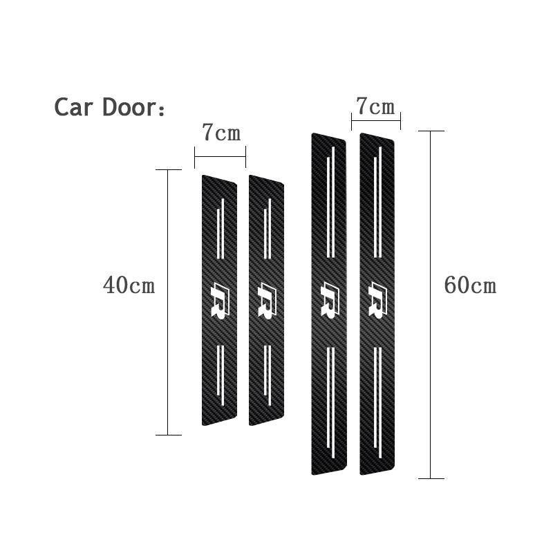 OPQ1 1/4/5Pcs Car Door Sill Scuff Plate Decor Carbon Fiber Stickers For Volkswagen VW Golf T5 Phaeton GTI Touran GTD CC Touareg ID3 R