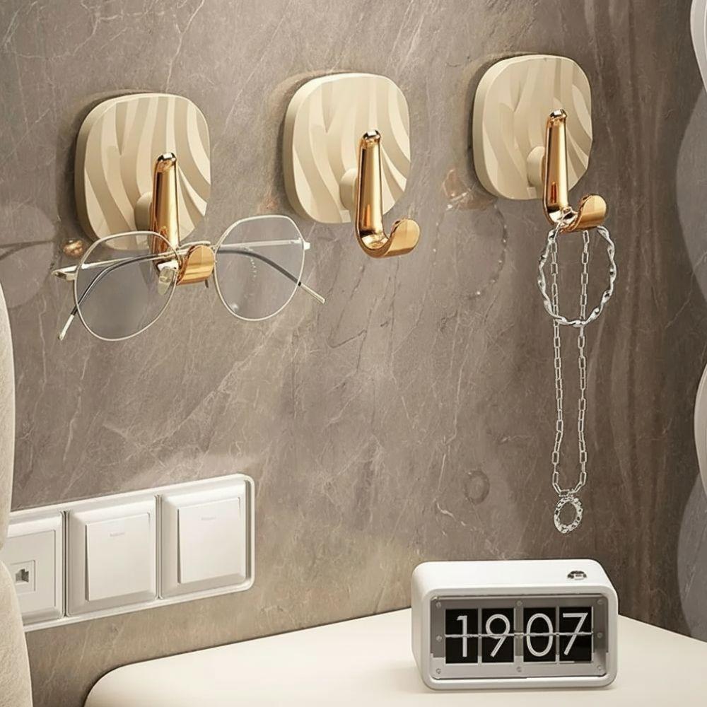4 Pieces Set Strong Load-bearing Bathroom Hook Luxury Self Adhesive Hook  Home Organization Use