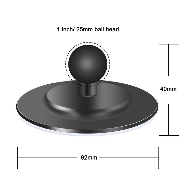 1 inch Ball Head Adapter Car Dashboard Suction Cup Round Plate with Adhesive TapeSticker for GPS Smartphones Camera Accessories