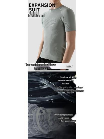 Men's Quick-Drying Seamless Compression T-Shirt - Ideal for Yoga, Cycling & Fitness