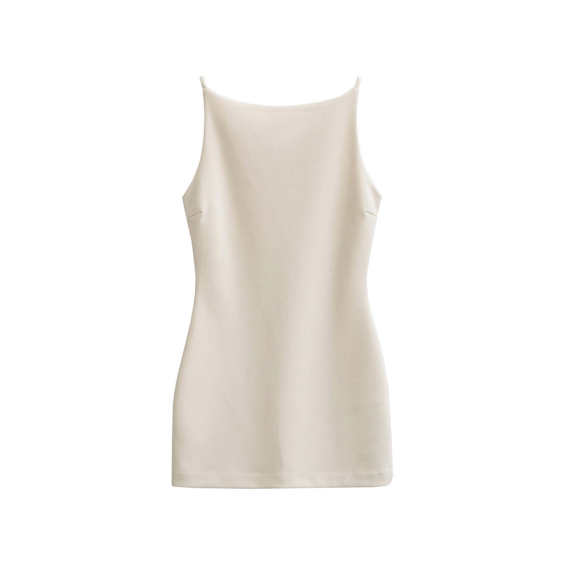 One-Shoulder Sleeveless Bodycon Mini Dress - Women s Versatile Slim Fit Waist-Cinching Fashion Skirt Medium