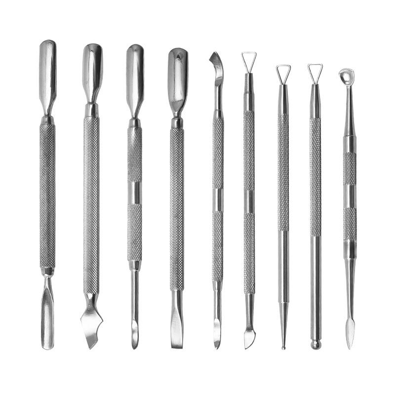 Nagel- und Nagelhautschieber-Set: Edelstahl, Doppelseitig, Spiegelglanz