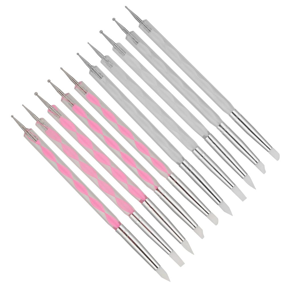 5pcs Nail Art Dotting Pen  Ended Nail Painting Pen  Carving Pen with Acrylic Handle