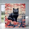 Black Cat Cover Curtain Cloth Curtains For Bathroom Shower Curtins Bath Waterproof Fabric Full 200X180 Funny Products Household
