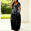 Crew Neck Short Sleeve Plus Size Gown Ladies Summer Soft Casual Outfit
