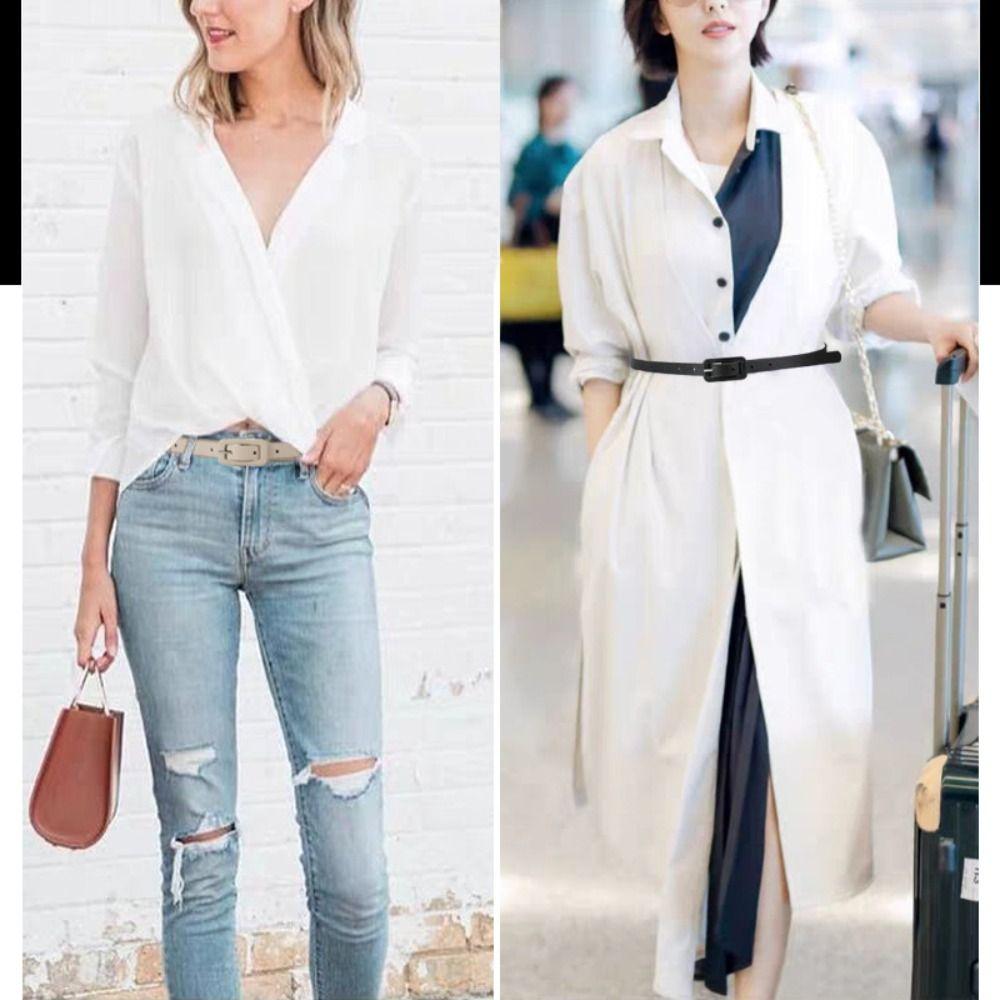 

Металлическая пряжка тонкий поясной ремень тонкий боковой пояс конфетного цвета модный ремень из искусственной кожи для вечеринки