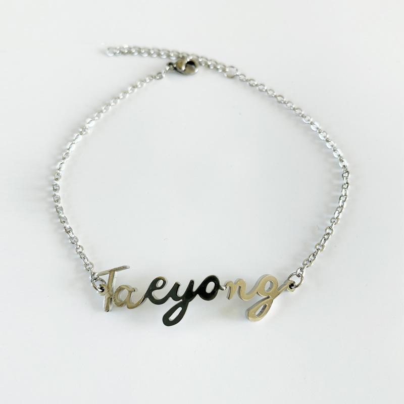 Kpop Nct Member Signature Bracelet Color Stainless Steel Chain Bracelets For Women Fans Jewelry Accessories