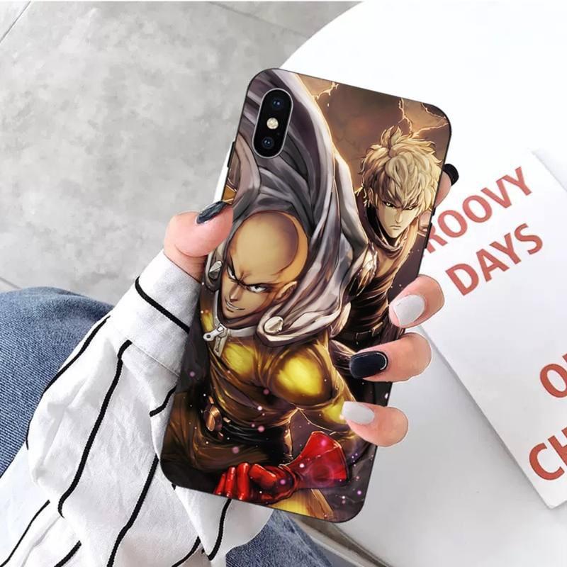 One Punch Man Genos Phone Case For IPhone 14 13 12 11 XS X 8 7 6 Plus Mini Pro Max SE 2022 Soft Black Phone Cover