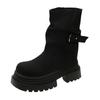 Vintage Maillard Martin boots women's 2025 autumn new British style thick-soled heightening trouser boots short boots stacking boots