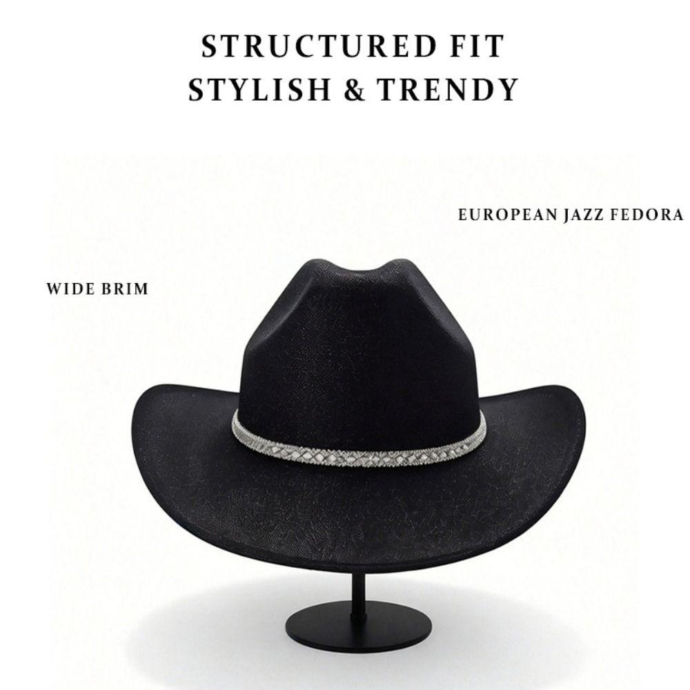 Blingbling Sparkly Western Cowboy Hat Shiny Top Hat Retro Sun Hat Cowgirl Party Decorations