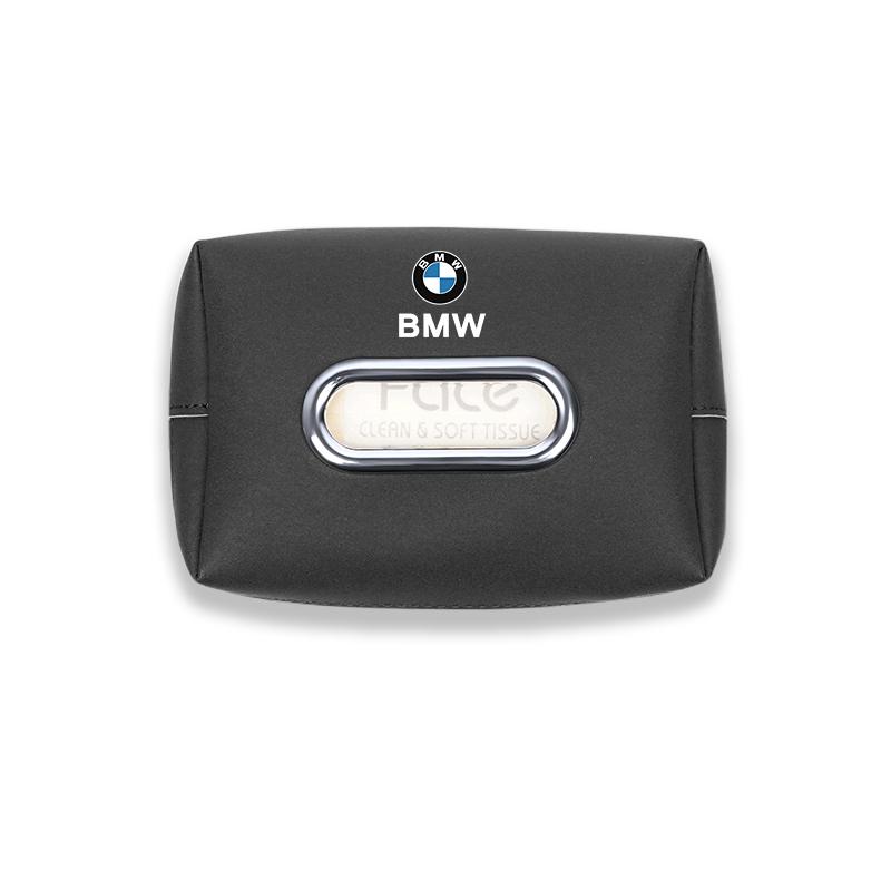 Car Tissue Box Holder Leather Car Armrest Napkin Case Sun Visor Backseat Bag For BMW E46 E87 E91 X5 E70 F11 E30 E90 F20 G20 G30 SK0