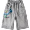 Balabala Boys' Loose Fit Cartoon Denim Capris
