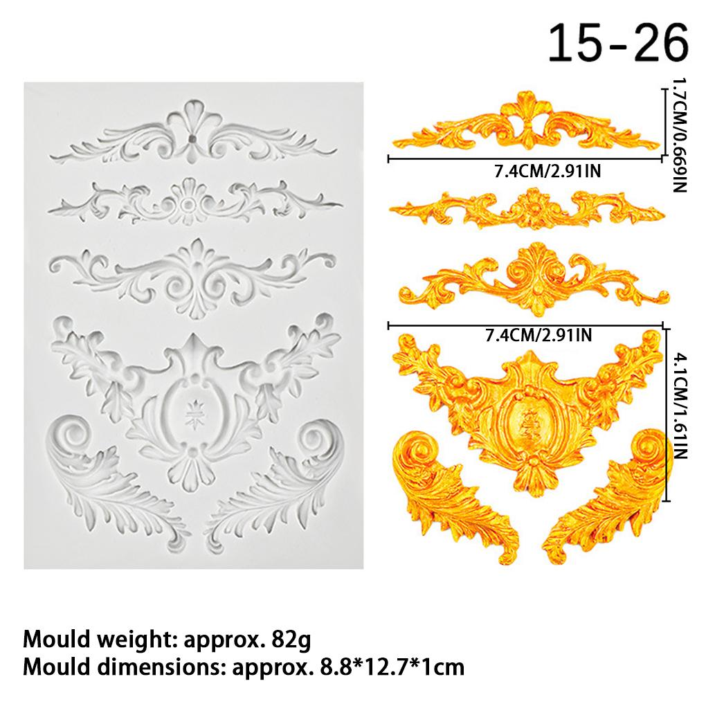 3PCS/SET DIY European Relief Cake Border Silicone Mold Frame Fondant Cake Decorating Tools Embossed Candy Chocolate Mould