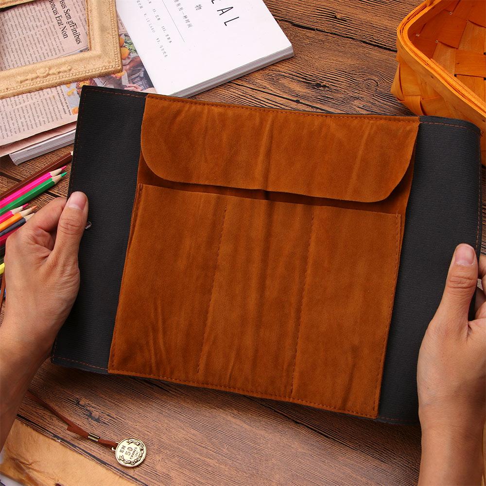 Map Roll Vintage Case Bag Purse Pouch Pen Pencil Case for School Leather Cosmetic Make Up PU Bag