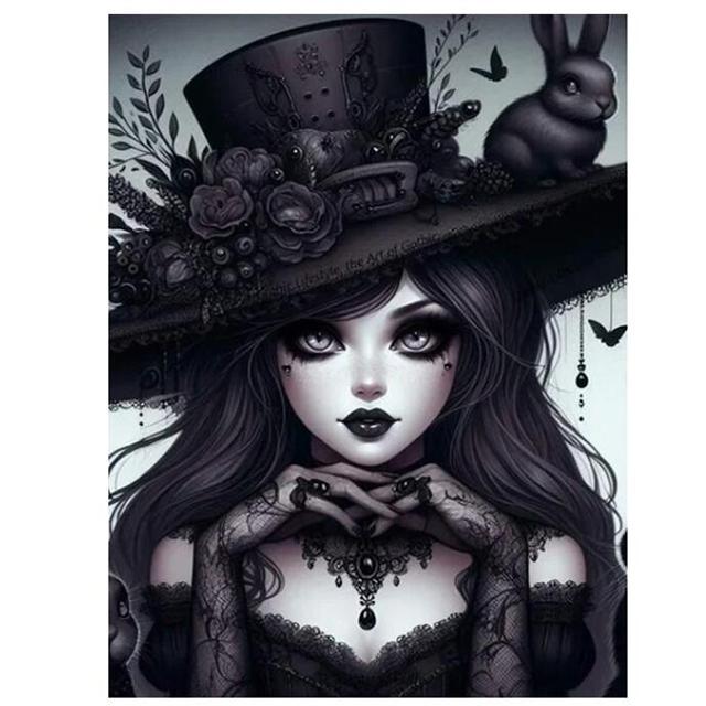 DIY Diamant Malerei Neue 2024 Erstaunliche Gothic Engel Rose Mädchen 5D DIY Diamant Mosaik Stickerei Kreuz Stich Kits Wohnkultur