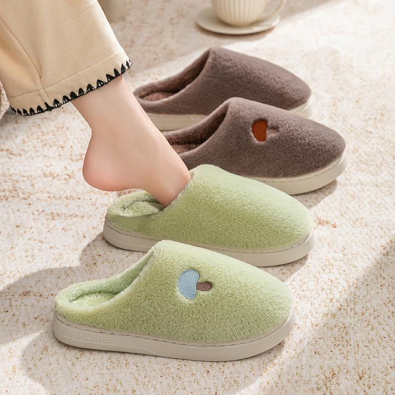 Plush mushroom cotton slippers autumn and winter couple home indoor warm thickened cotton shoes