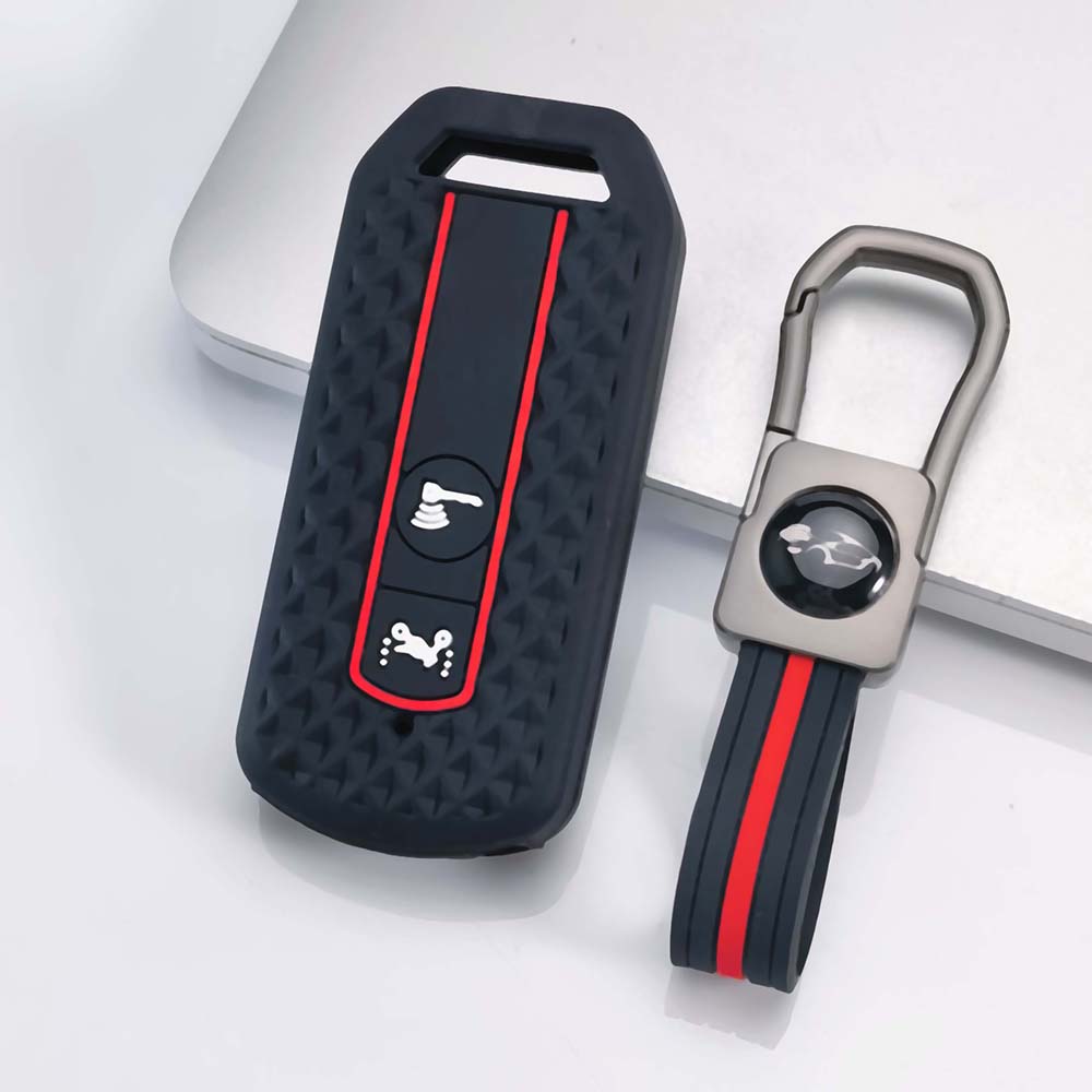 Anti-Slip Silicone Key Case with keychain For Honda PCX 125 150 160 ADV 150 160 SH125 SH150 Vario Click 150 160 Scooter Smart чёрный