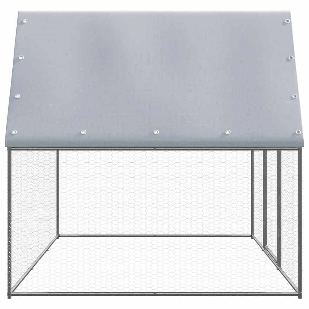 Vidaxl Chicken Coop, Silver-Gray, 3X2X2 M, Galvanized Steel