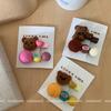 Korean Flocked Teddy Bear Snap Clips - Cute Colorful Felt Ball Hair Clips for Babies & Kids