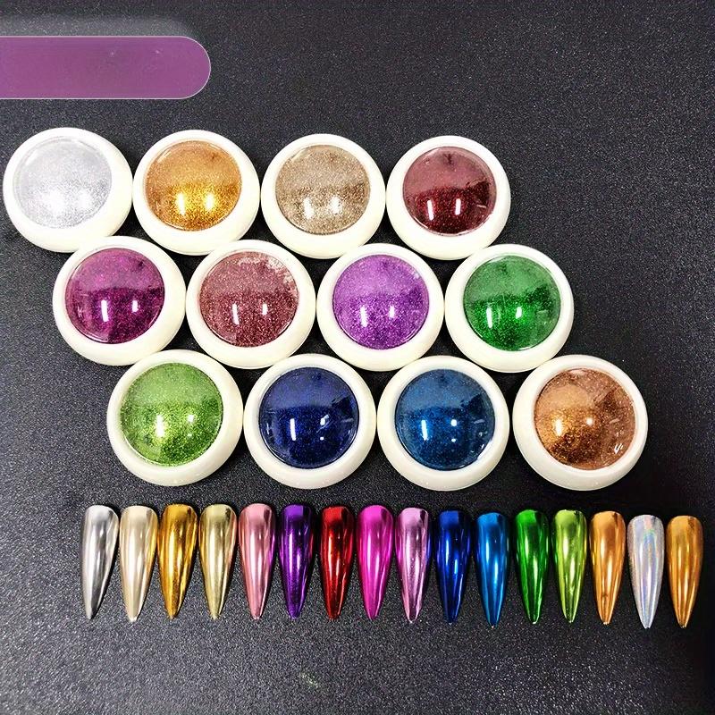 Nail Mirror Chrome Glitter Holographic Colorful Dust Metallic Effect Pigment Powder For UV Gel Polish Nail Art Decoration