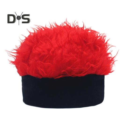 Novelty Fake Hair Visor Hat for Men Adjustable Spiked Wig Hat with Peaked Short Hair Street Hip Hop Hat for Festivals Parties