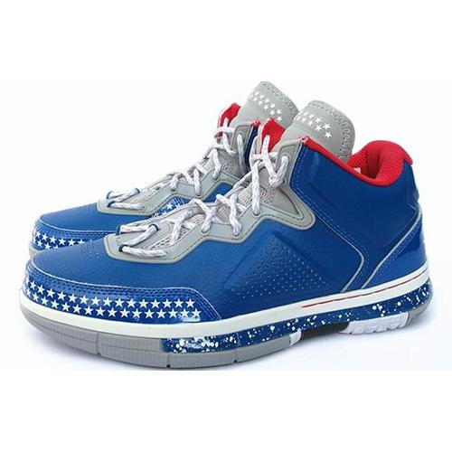 New LiNing WOW 1 Way Of Wade Old Soldier Mid Top Basketball Shoes Men's Blue White ABAH027-6