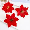 Artificial Flowers Christmas Poinsettia Holiday Decoration
