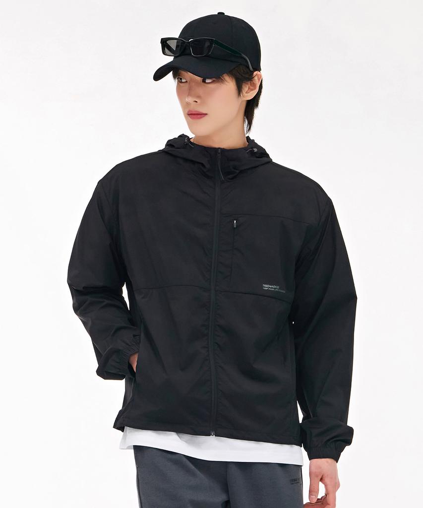 Chasecult Unisex Lightweight Stretch Windbreaker Jumper - Black