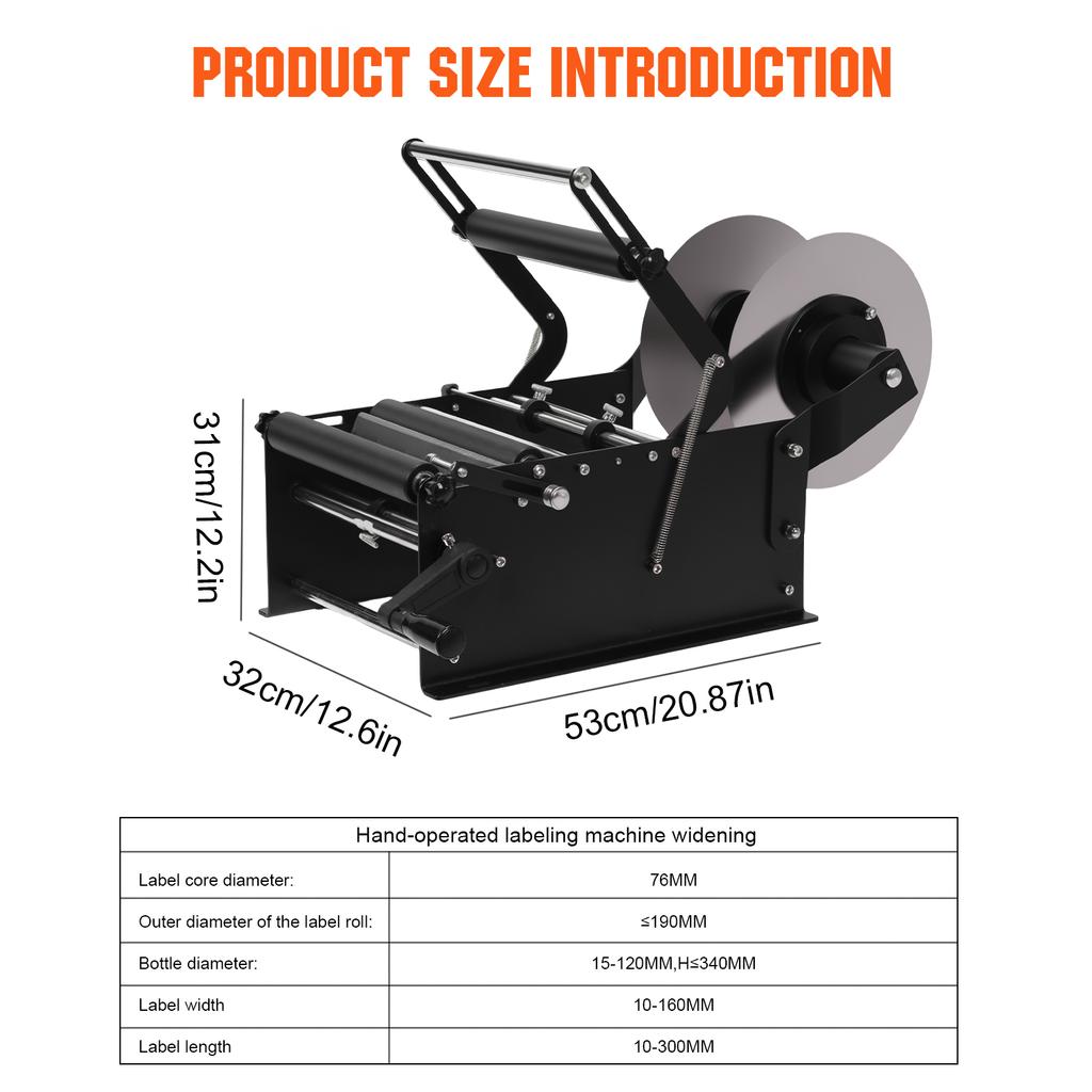 Wine Bottle Sticker Label Applicator with Handle Manual Round Bottle Labeling Machine Manual Labeling Machine for Round Bottles