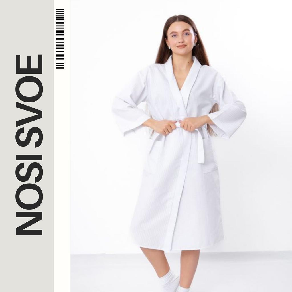 Women’s Lightweight Robe – 3/4 Sleeves & Spacious Pockets, Any Season, 15249 HC