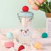 Water bottle creative portable float plastic cup summer tea separation straw cup girls outdoor portable cup wholesale