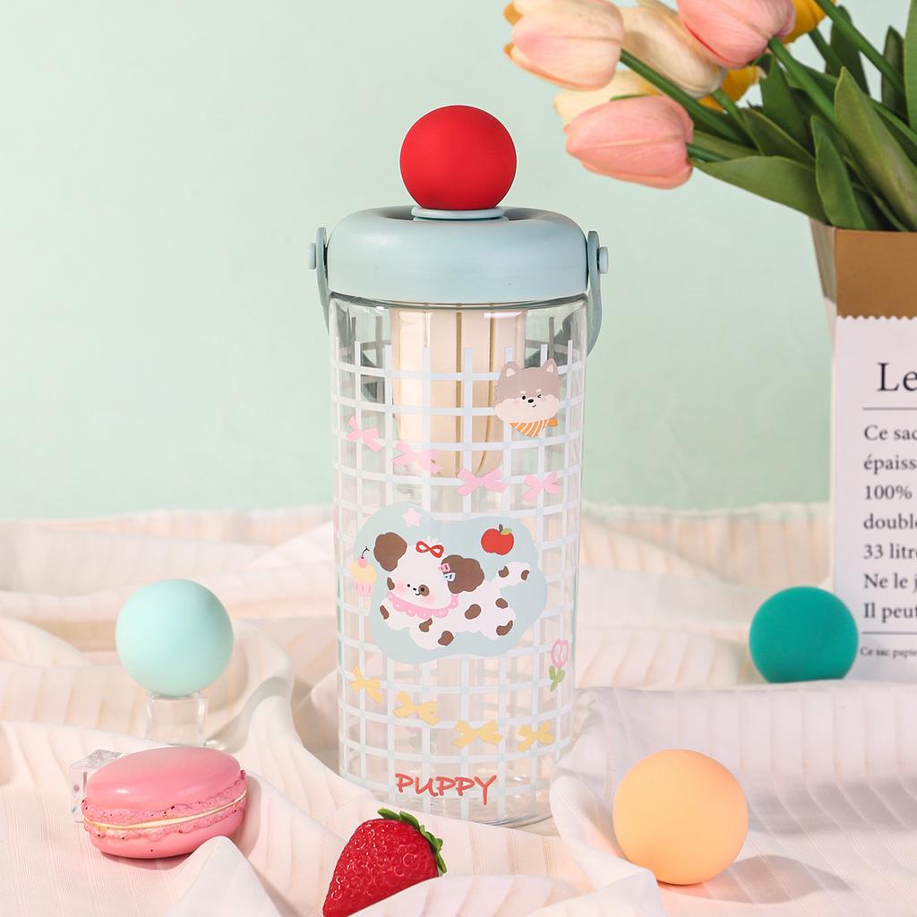 Water bottle creative portable float plastic cup summer tea separation straw cup girls outdoor portable cup wholesale