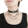 Leather Collar With Adjustable Anti Slip Buckle, Fashionable Punk Love Peach Heart Chain, Halloween Gift