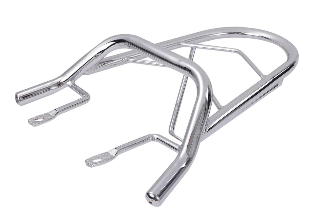 Chrome-plated rear carrier for Yamaha 4-stroke Vino SA26J/SA37J. Universal aftermarket custom parts.