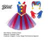 Childrens Pointed Hat Kids Clown Costume Dress Set with Headband & Gloves Girls Circus Soft Mesh Tutu Princess Dress Halloween Stage Performance