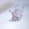 Angel Peach Heart Water Drop Pendant Necklace Jewelry Pink  Girl Sweet Cool Clavicle Chain Aesthetic Y2K Accessories