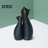 Unique Cat Home Decor Cute Black Statue, 3D Printed Figurine with Snuggle Pose, Cuddling Statue Minimalist Desk Shelf for Office, Gift Lovers Art