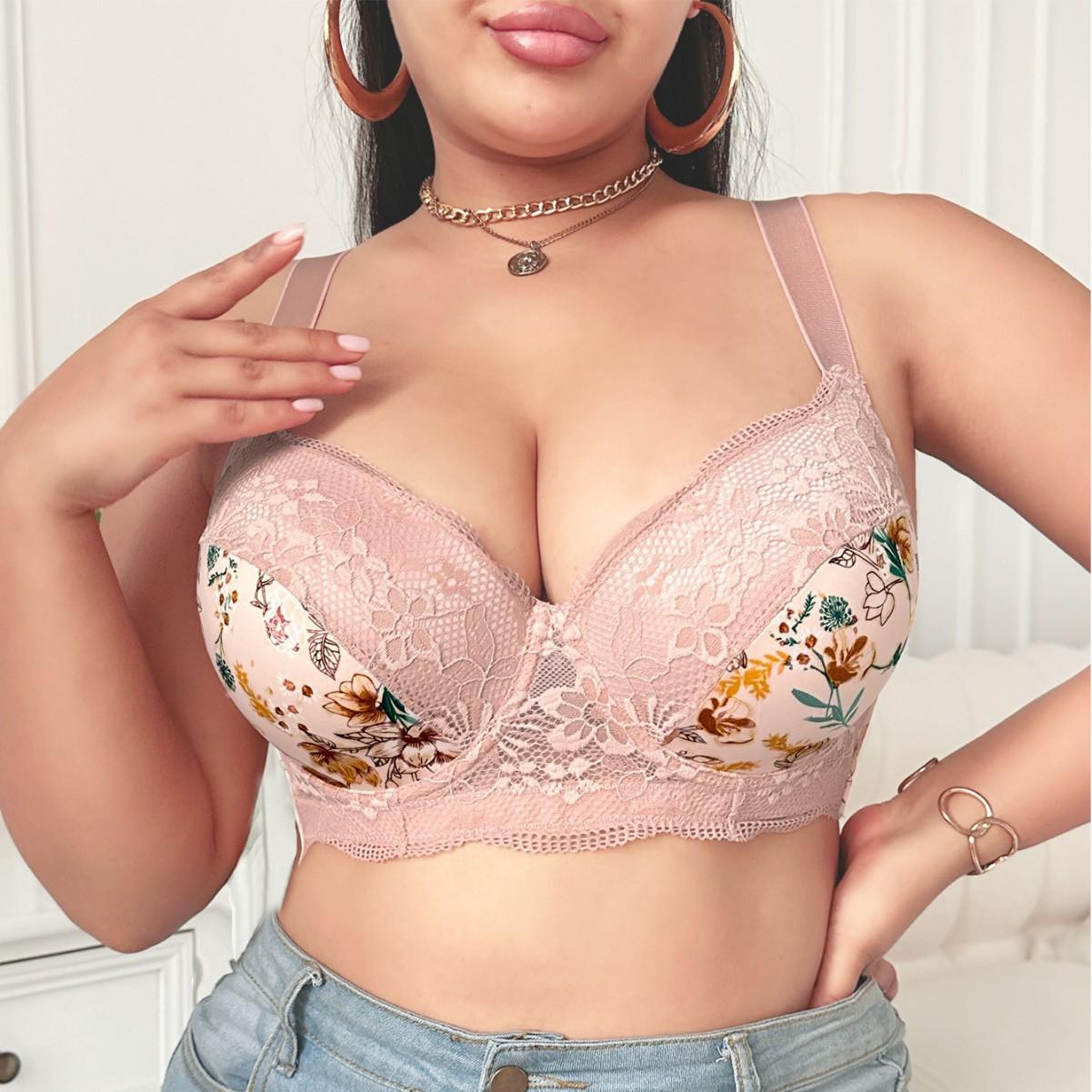 

Европейское и американское новое нижнее белье большого размера с принтом «Чистое желание», сексуальный глубокий V, собирающий бюстгальтер, нижнее белье большого размера 110F