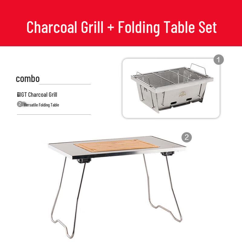 MOBIGARDEN Outdoor Folding Stainless Steel BBQ Grill